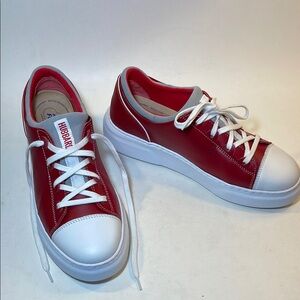 Samuel Hubbard Cap Toe Red Leather Flight Sneakers Women’s 9 M Comfy Inner Sock